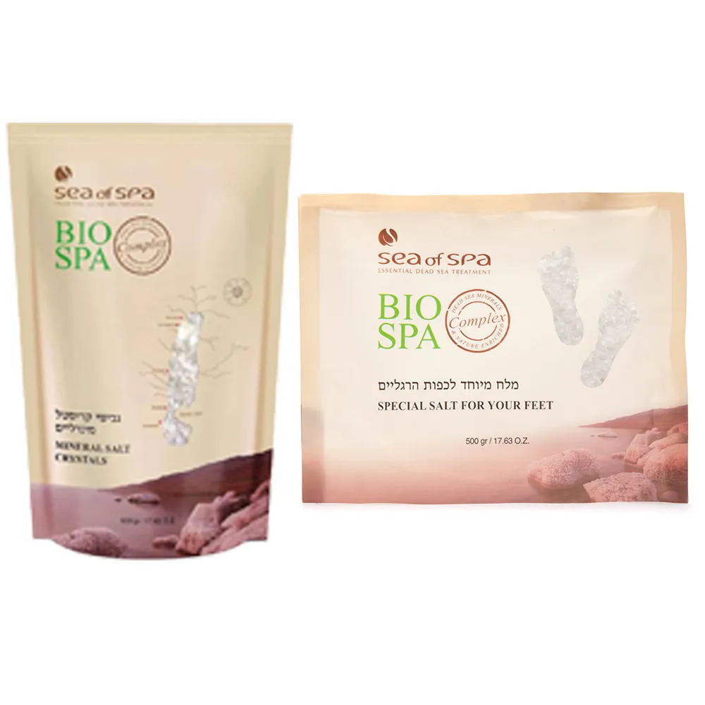 【SEA OF SPA】全天然死海礦物鹽500g+特殊死海足鹽500g(以色列死海海泥海鹽-500g)
