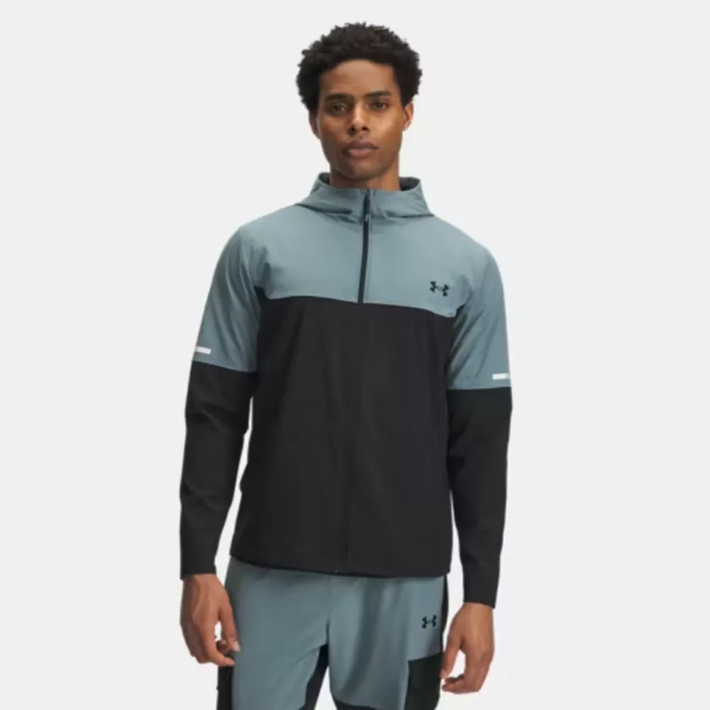 【UNDER ARMOUR】外套 男 運動連帽外套 TECH UTILITY WOVEN 黑灰綠 6004967-002