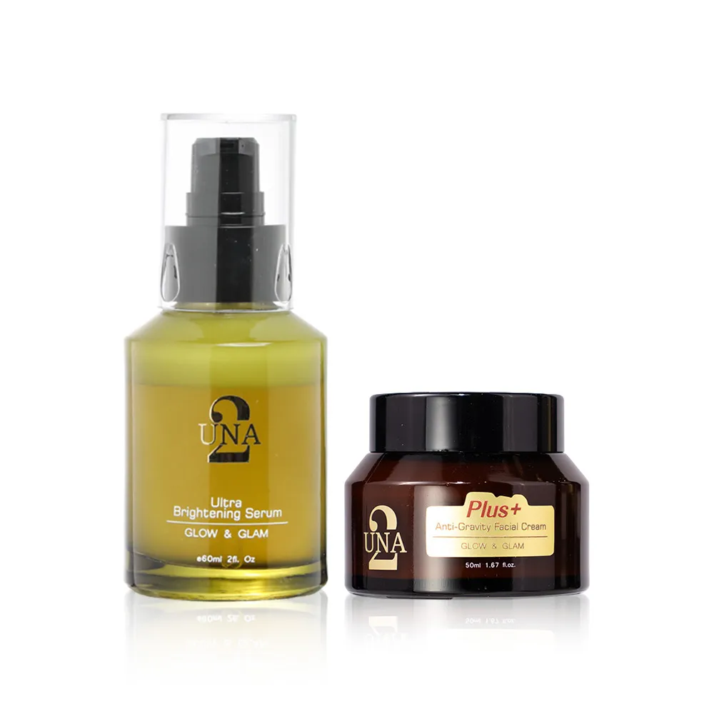 【BIOCROWN 百匡】高光亮白精華液 60ml + Plus反重力沙棘繃亮霜 50ml - UNA