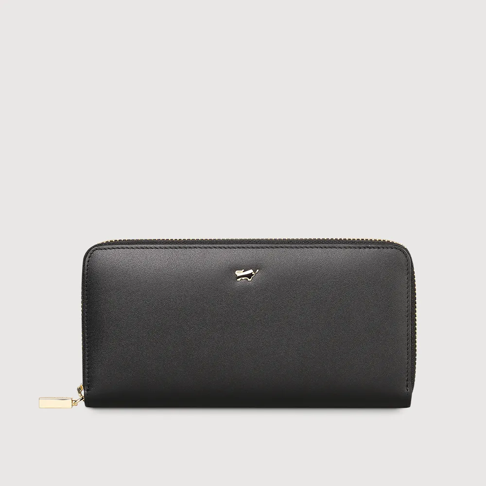 【BRAUN BUFFEL 德國小金牛】城市-A 8卡拉鍊長夾-黑色(BF841-602-BK) 錢包送禮推薦