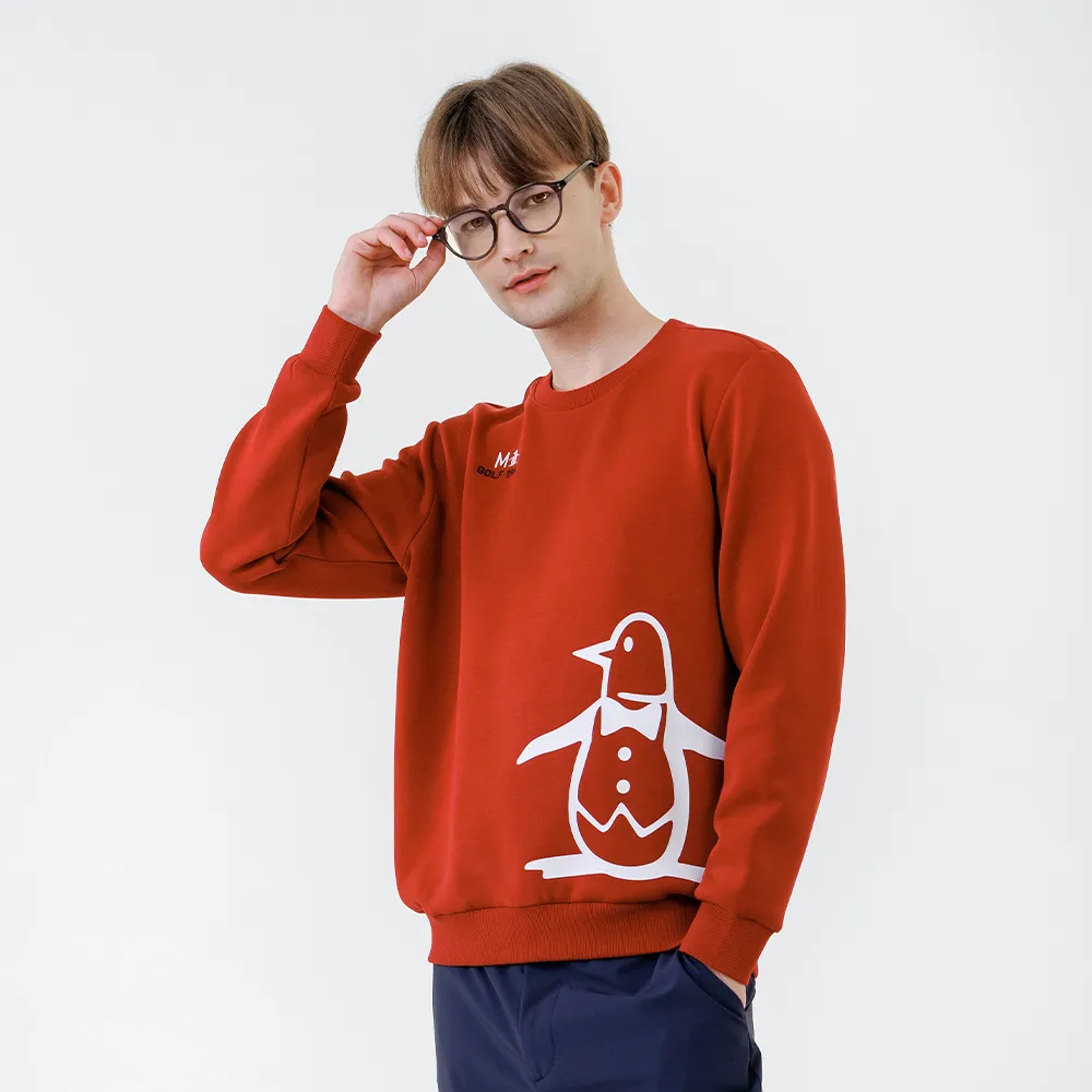 【Munsingwear】企鵝牌 男款深紅色 網路獨家 經典大企鵝長袖上衣 MGYL2806