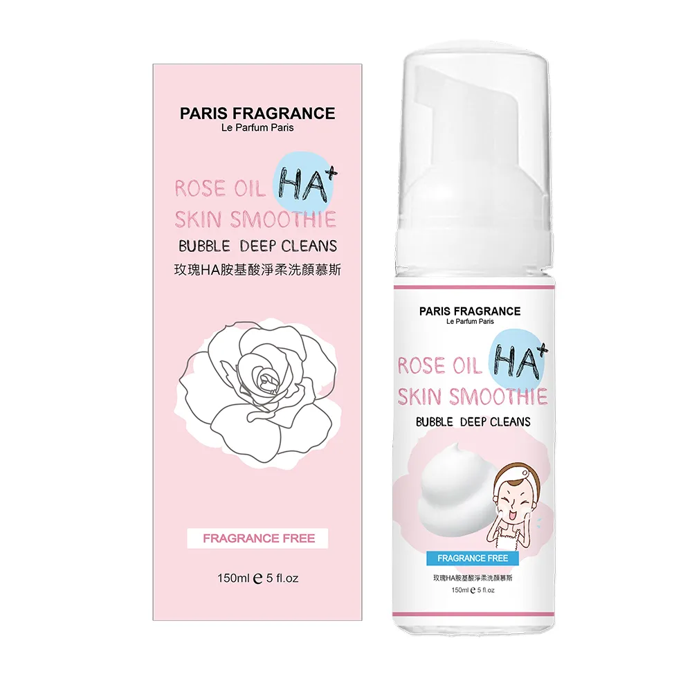 【paris fragrance巴黎香氛】玫瑰HA胺基酸淨柔洗顏幕斯150ml(添加玫瑰及胺基酸/臉部清潔/洗臉/保濕)