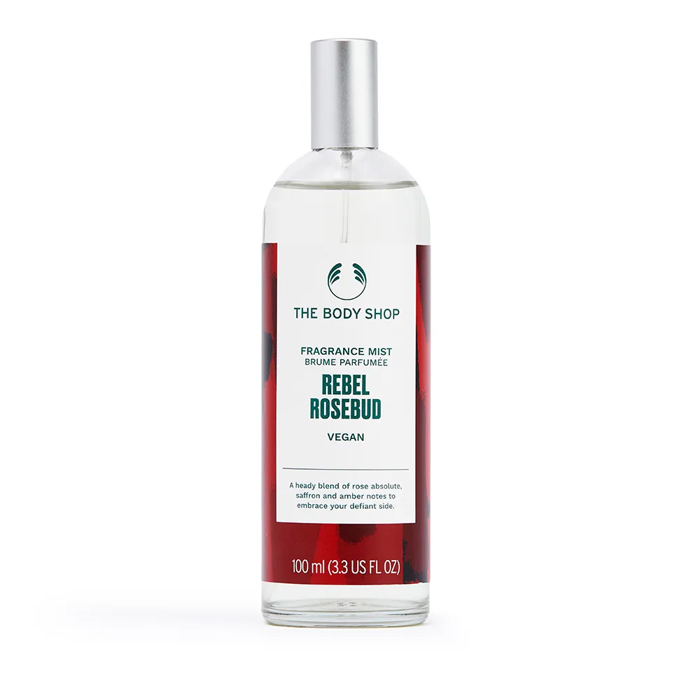 【THE BODY SHOP 美體小舖】叛逆絲絨 玫瑰花蕾&琥珀身體芳香菁露-100ML(芳香噴霧/香水)