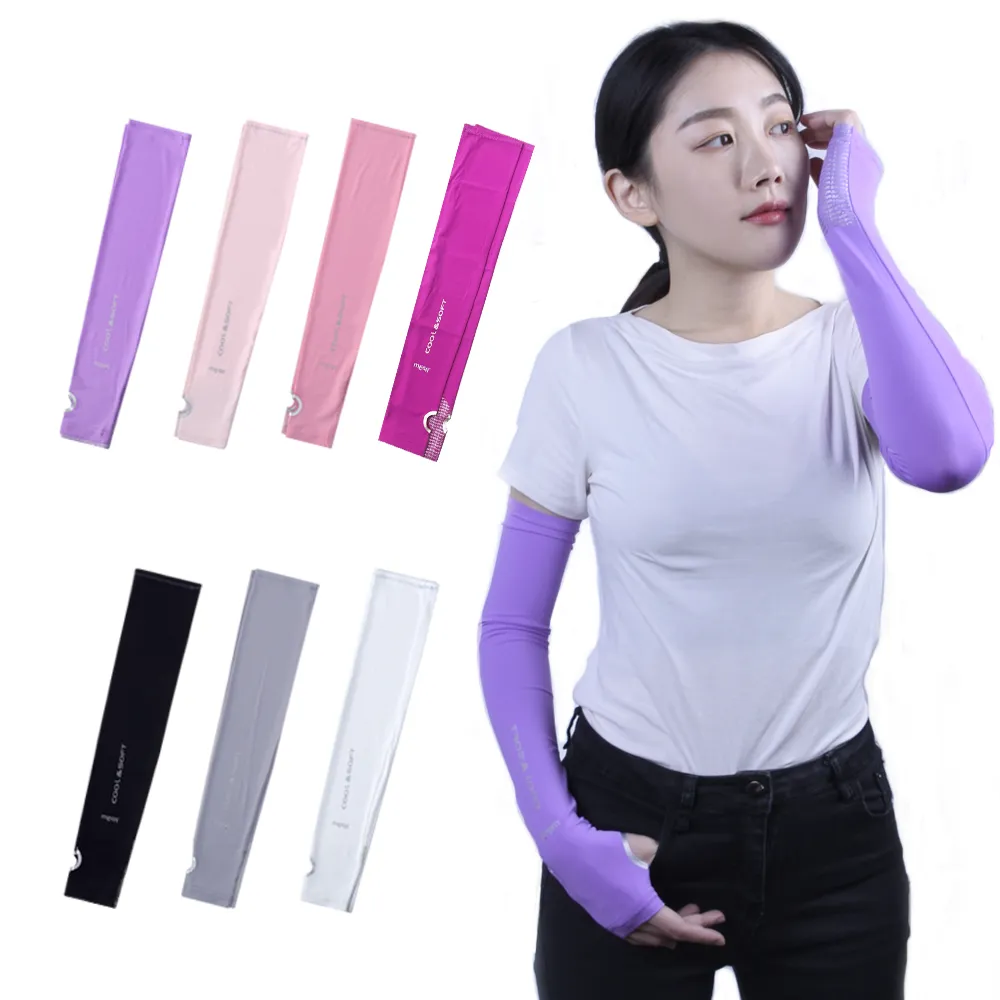 【MEGA COOUV】女款 防曬冰感止滑手掌款袖套(冰涼袖套 機車袖套 止滑袖套 手蓋袖套)