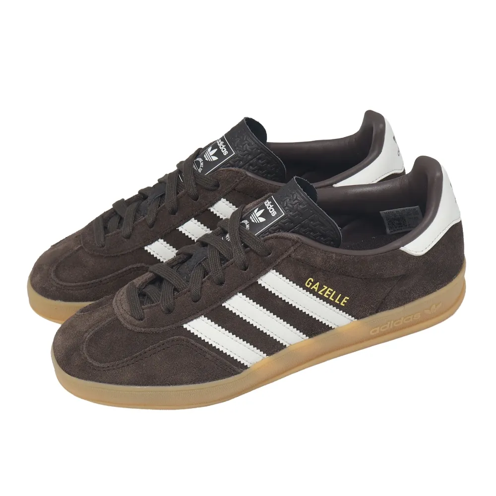 【adidas 愛迪達】休閒鞋 Gazelle Indoor 男鞋 女鞋 黑 白 德訓鞋 復古 愛迪達(HQ5152)