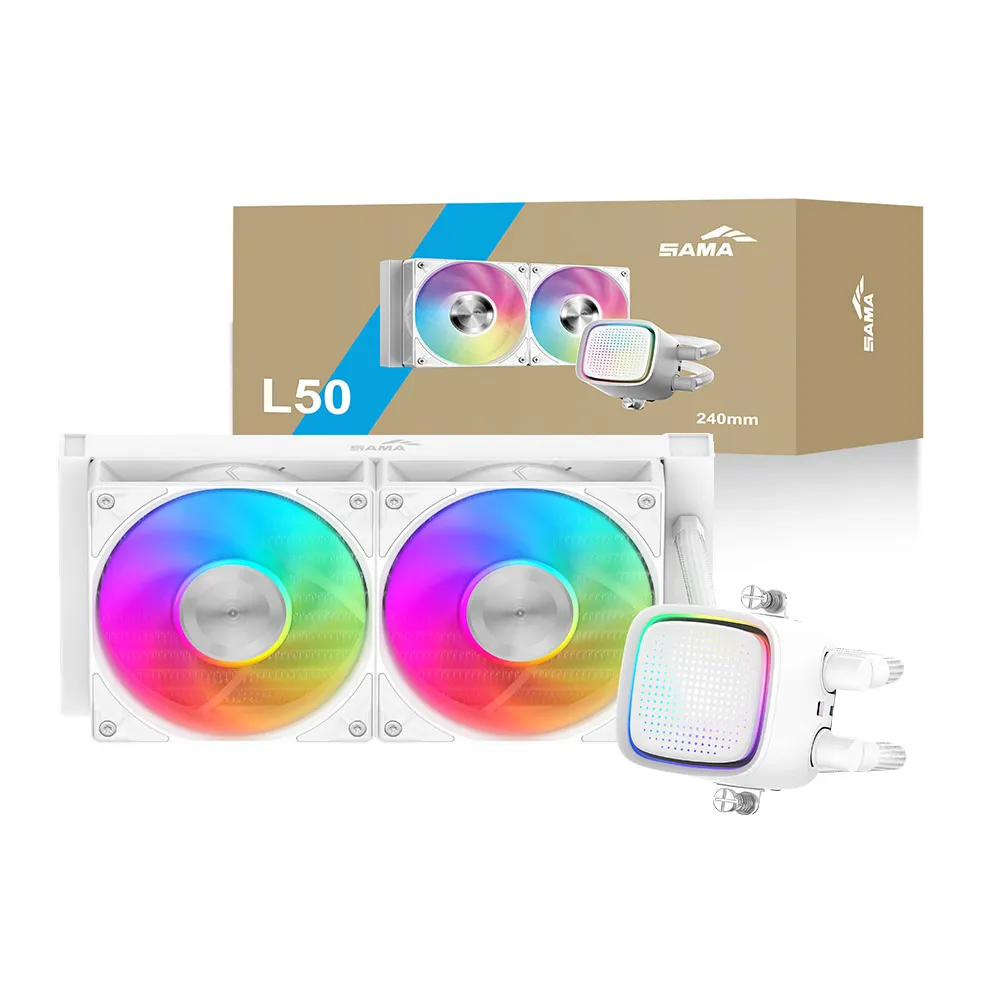 【SAMA 先馬】L50 240 WH CPU 水冷排 散熱器