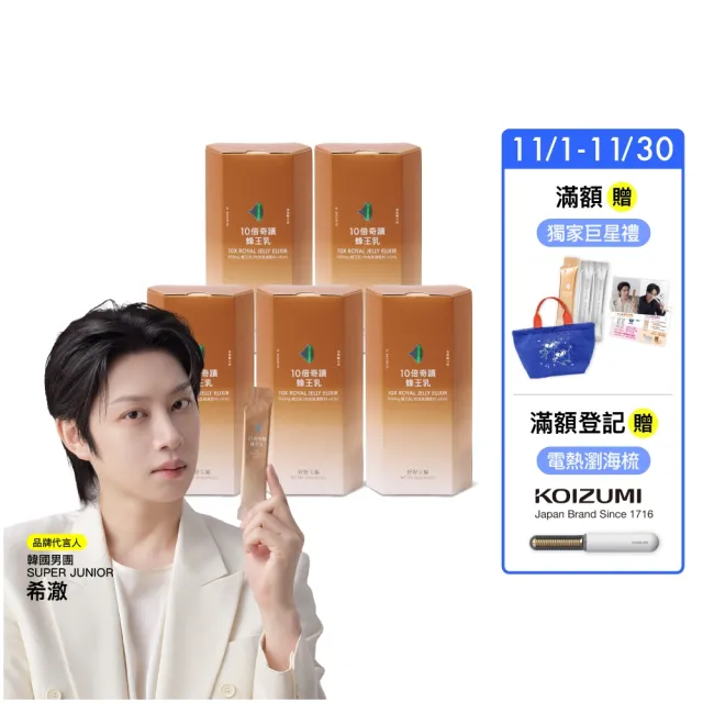 【好好生醫】10倍奇蹟蜂王乳五入.兩個月澎潤組.膠原蛋白超小分子15包/盒(青春美容、澎潤Q彈、膠原蛋白)