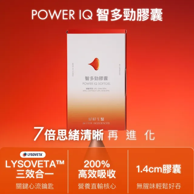 【好好生醫】智多勁二入組 磷蝦萃取 Power IQ  LPC-DHA/EPA。30顆/盒（思緒流暢、開會考試必備）