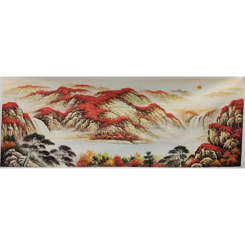 【ArtLife 藝術生活】B008高級手繪油畫_風景_80x220cm(五行風水畫、打造居家好運宅、手繪系列、擺飾畫)