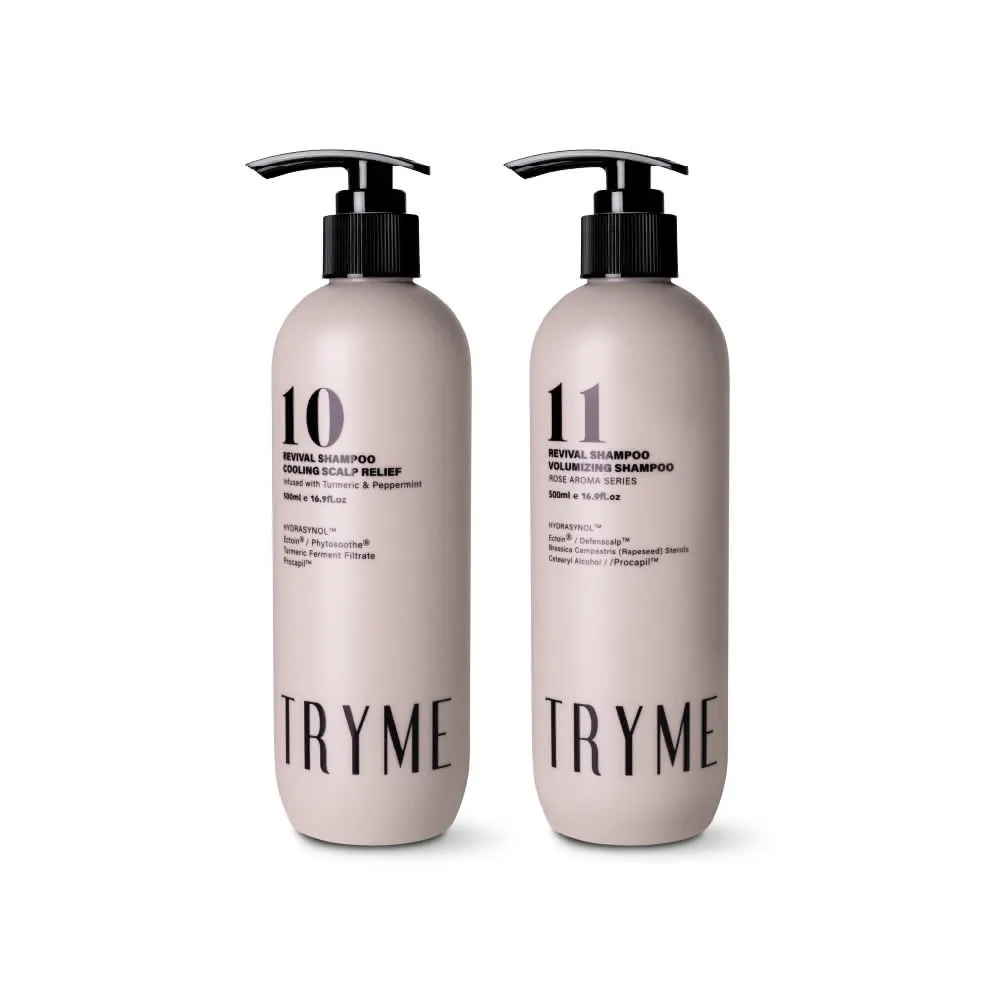 【TRYME 詩朵】甦活洗髮精500mlx2入組(豐盈光澤、去頭皮氣味、去屑抗躁、舒敏、薑黃萃取、薄荷精油)TRY ME