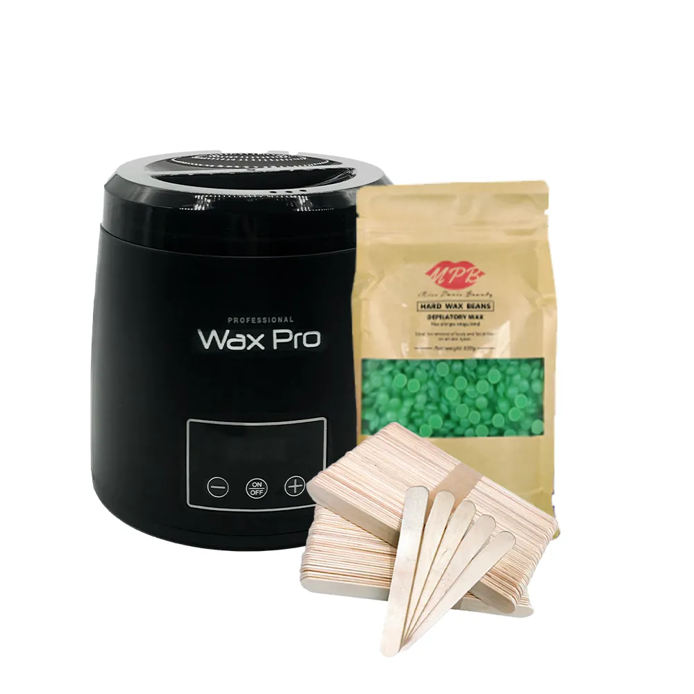 【MPB 巴黎小姐】時尚熱蠟套組 午夜黑+蘆薈(蜜蠟 鬍鬚 蠟豆 電動刀儀 脫毛膏 比基尼 母親節禮物)