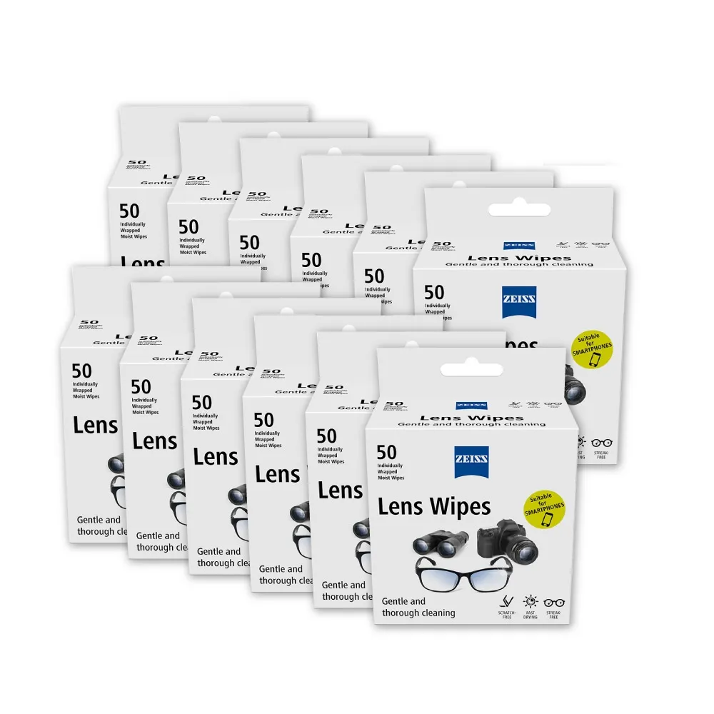 【ZEISS 蔡司】光學拭鏡紙600片 50入*12盒(適用眼鏡、3C螢幕、鏡頭、泳鏡)