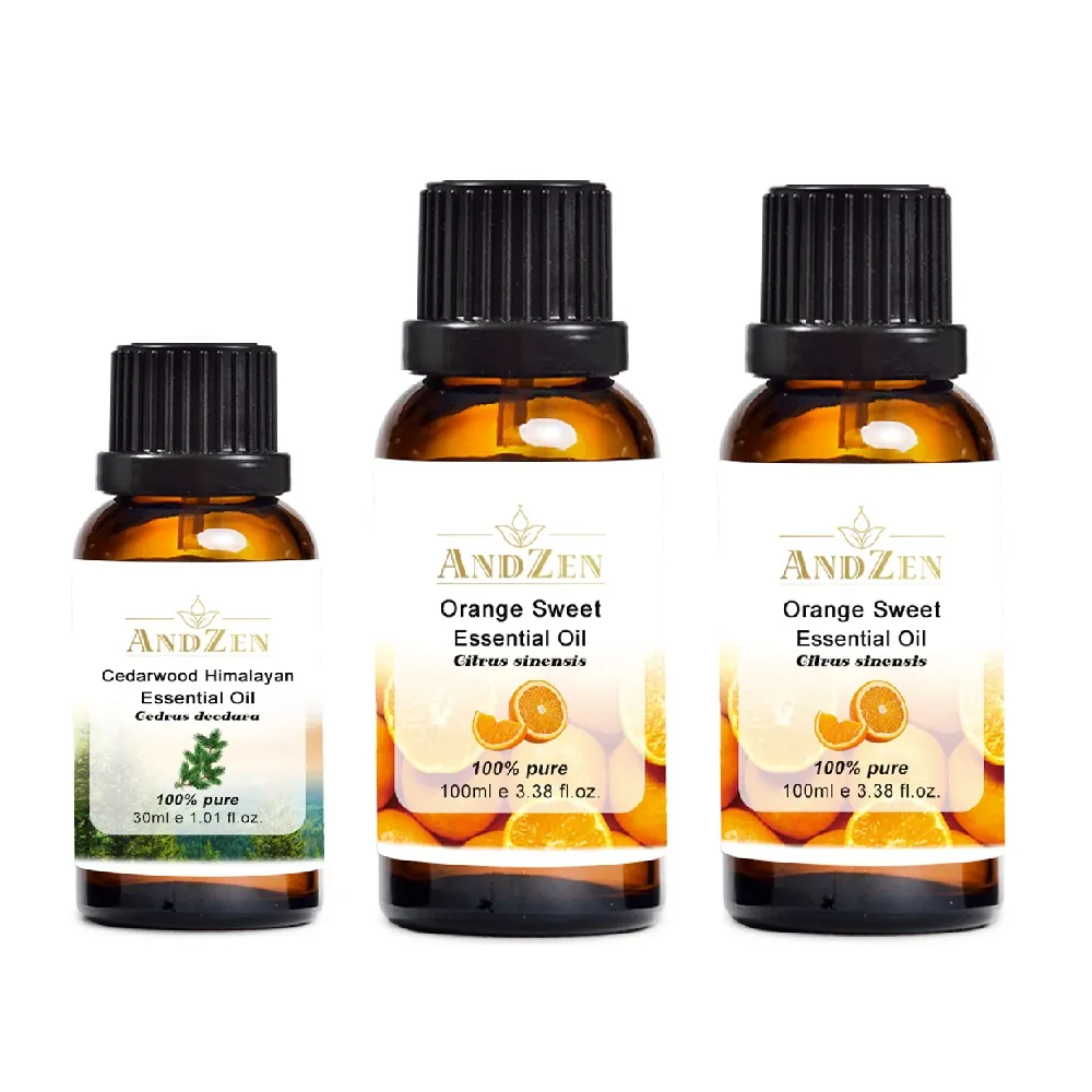 【ANDZEN】澳洲單方純精油 甜橙100mlx2+喜馬拉雅山雪松30ml(果香明亮+木質沉穩)