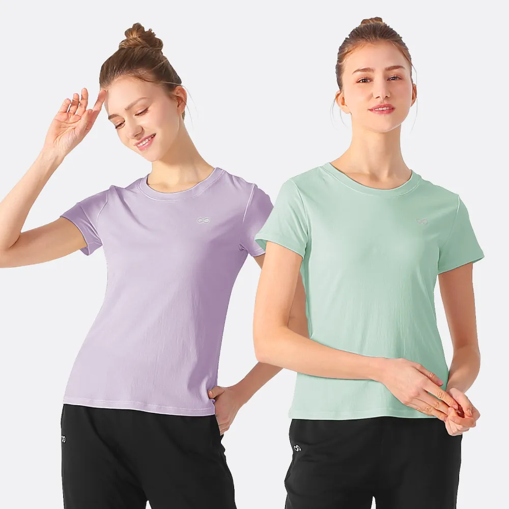 【Own Yoga】吸濕排汗涼感 女短袖上衣T恤(Tshirt/透氣/抗菌除臭/抗UV紫外線/居家休閒/運)