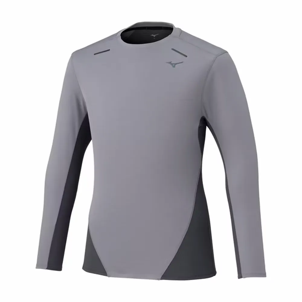 【MIZUNO 美津濃】長袖上衣 男 訓練 慢跑 吸濕排汗 銀灰 J2MAC50206