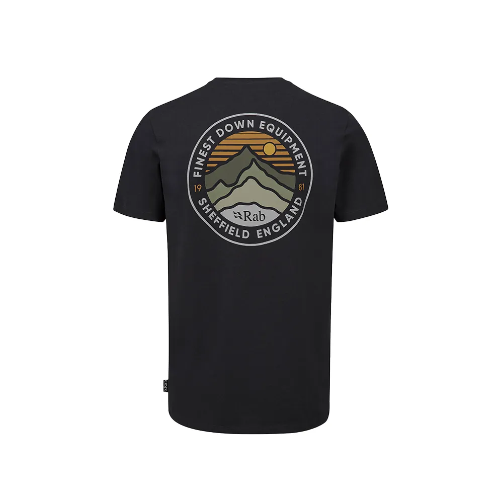 【RAB】Basecamp 3 Peaks Tee 短袖復古印花厚磅舒適棉T恤 男款 鯨魚灰 #QCC05