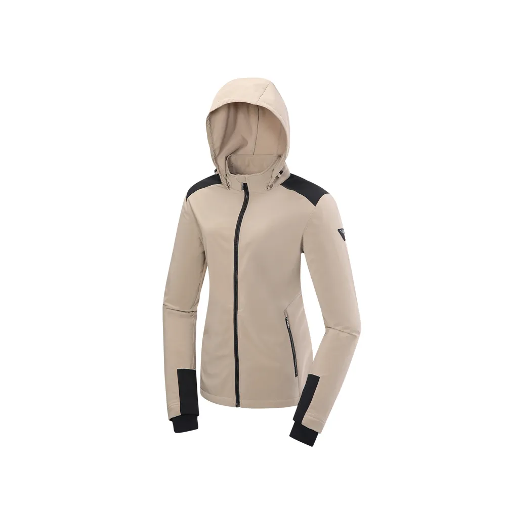 【Mountneer 山林】女輕量防風SOFT SHELL外套-奶茶色-42J10-24(女裝/連帽外套/機車外套/休閒外套)