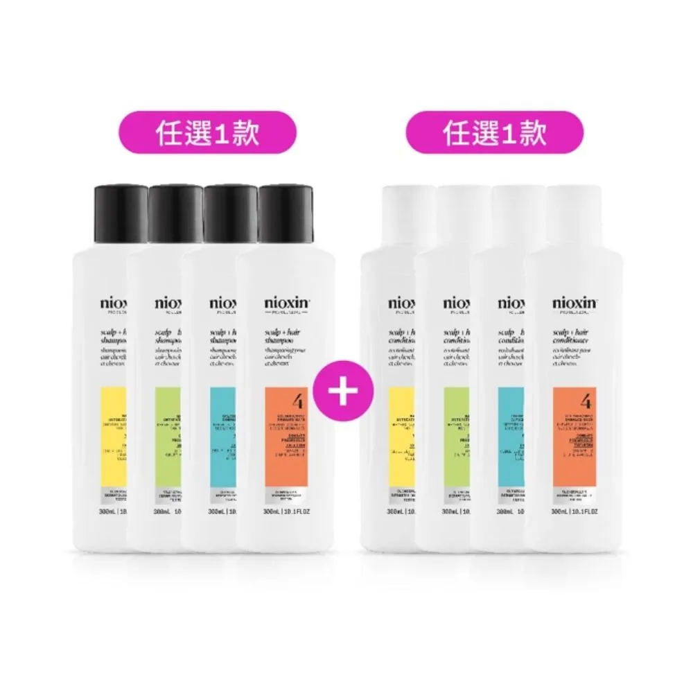【NIOXIN 耐奧森】官方直營 洗潤豐盈兩件組(300ml潔髮露+300ml甦活乳)