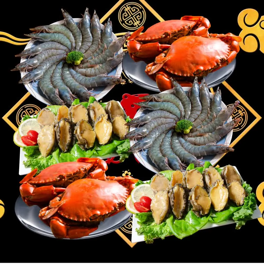 【鮮綠生活】白蝦紅蟳鮑魚生猛海鮮鍋物6件組(約8-10人份)