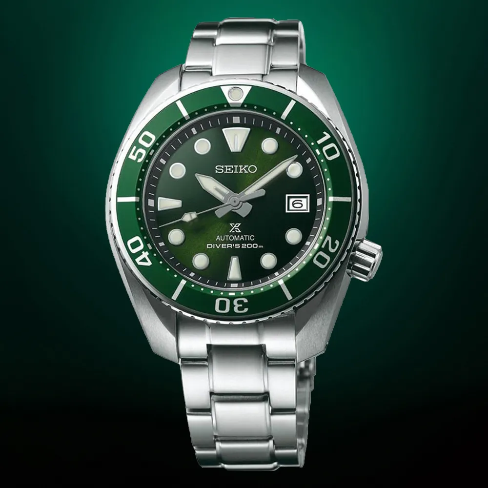 【SEIKO 精工】PROSPEX 水鬼 200米潛水機械錶-綠水鬼/45mm 錶 生日禮 送禮(6R35-00A0G  SPB103J1)