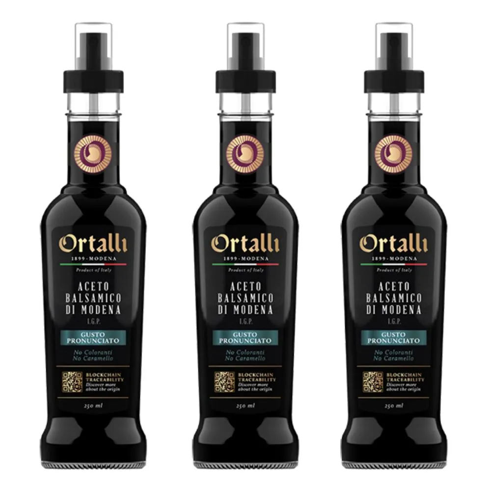 【義大利Ortalli】頂級巴薩米克醋 噴霧式 3瓶組(250ml/瓶)
