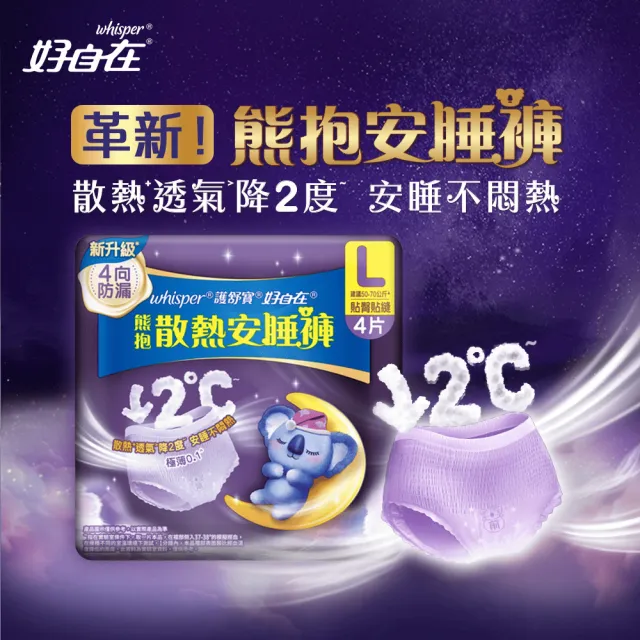 【好自在】無痕早安褲/奢柔褲 熊抱安睡褲 減壓深睡褲 一年超值組-生理褲/衛生棉褲 (32-48片)