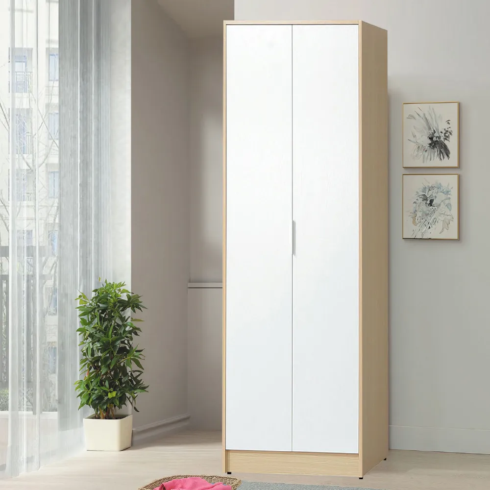 【ASSARI】2.5尺原木雙色單吊衣櫃(寬76x深55x高202cm)