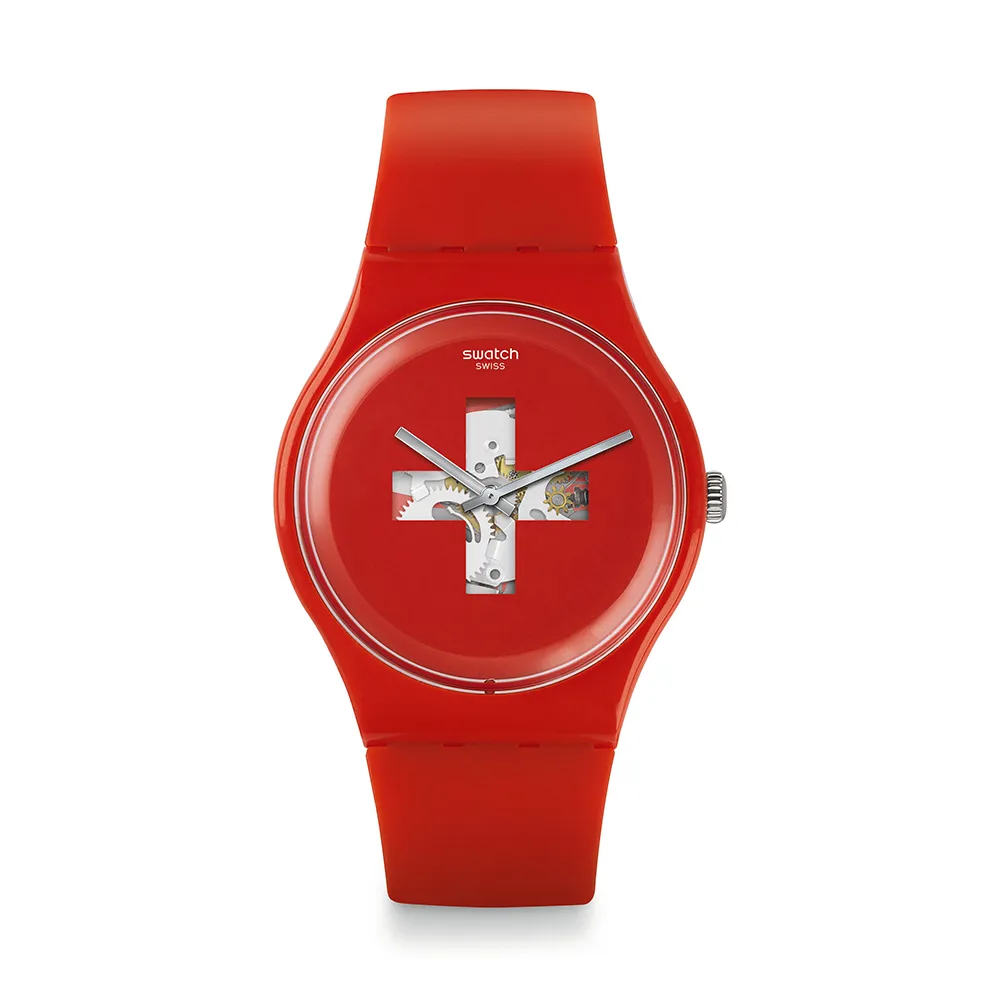 【SWATCH】SWISS AROUND THE CLOCK 經典手錶/男錶/女錶/瑞士製造 SO29R104-S14 (41mm)