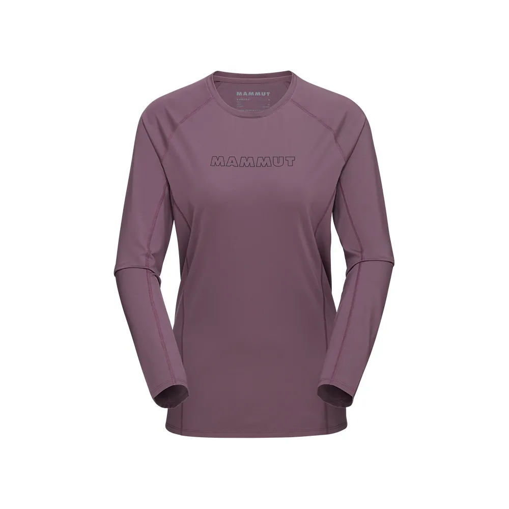 【Mammut 長毛象官方直營】Selun FL Longsleeve Logo W 機能LOGO長袖T恤 波動紫 女款 #1016-01450