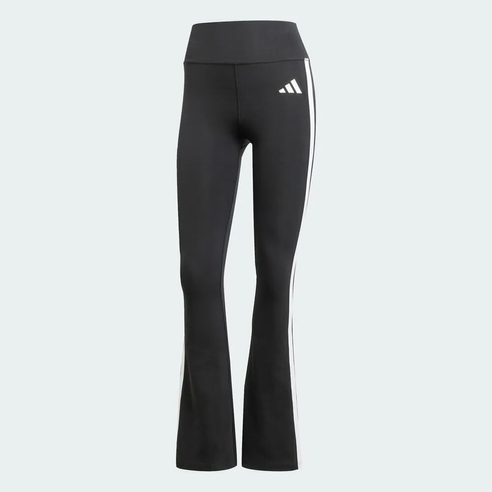 【adidas 愛迪達】Opt Ess 3s Flar 女 長褲 運動長褲 黑 亞版 吸濕排汗 瑜伽褲(JD6544)