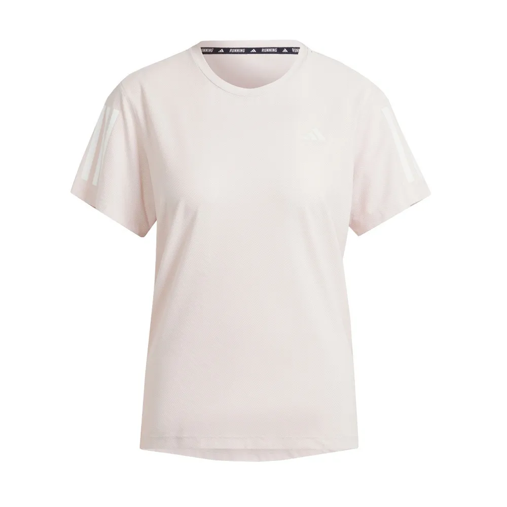 【adidas 愛迪達】OTR B Tee 女 短袖 上衣 運動 慢跑 路跑 反光 吸濕排汗 透氣 米杏(IN1598)