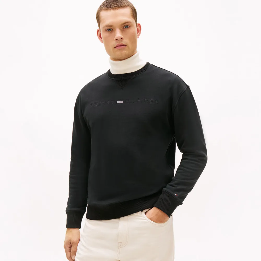 【TOMMY HILFIGER】官方旗艦館刺繡Logo衛衣_黑色