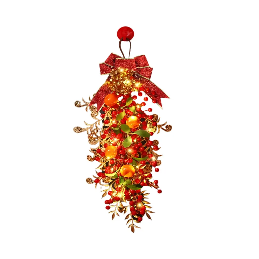 【Quality 聚家】新年裝飾入戶門上柿柿如意挂串家用墻面裝飾品(喜慶挂飾/氛圍佈置裝飾/喬遷裝飾品)
