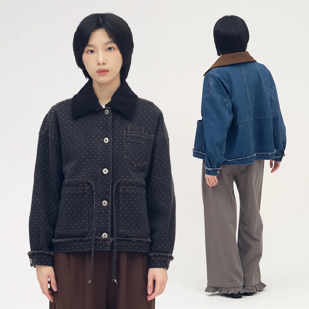 【plain-me】SAAKO 女生外套 女外套 丹寧外套 牛仔外套 星點拼接_SAA1129-261