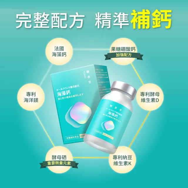 即期品【御熹堂】即期良品 全方位專利複方法國海藻鈣3入組(一入60顆、醫生推薦、精準補鈣、靈活行動力)