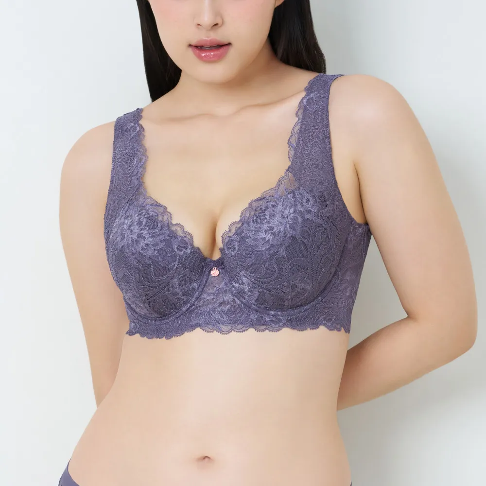 【Triumph 黛安芬】FLORALE柔托綻放系列 提托包覆蕾絲內衣(石板藍)