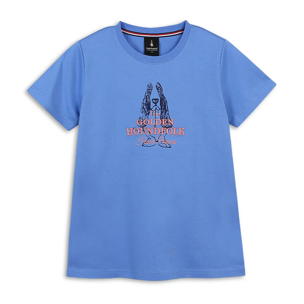 【Hush Puppies】女裝 T恤 經典品牌狗印花T恤 (湛藍 / 63211201)