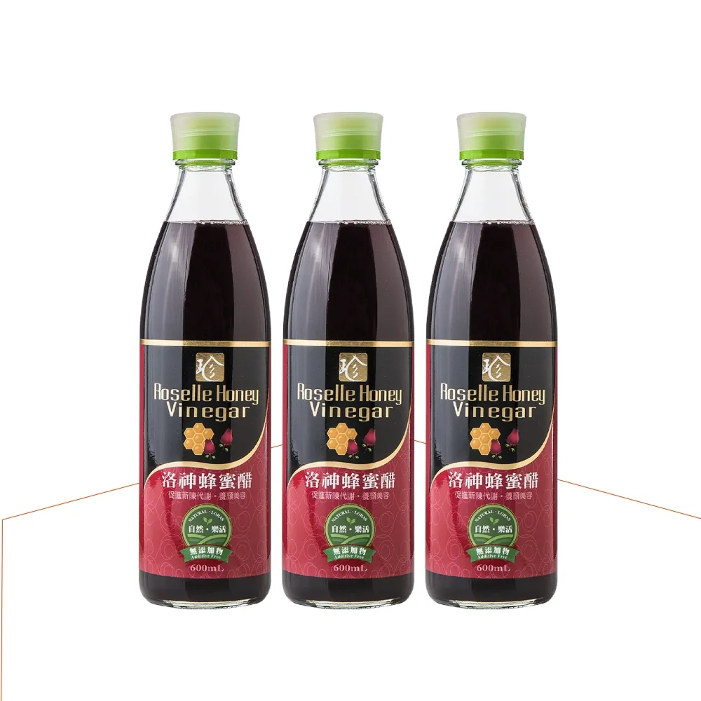 【百家珍】洛神蜂蜜醋600mL x 3入