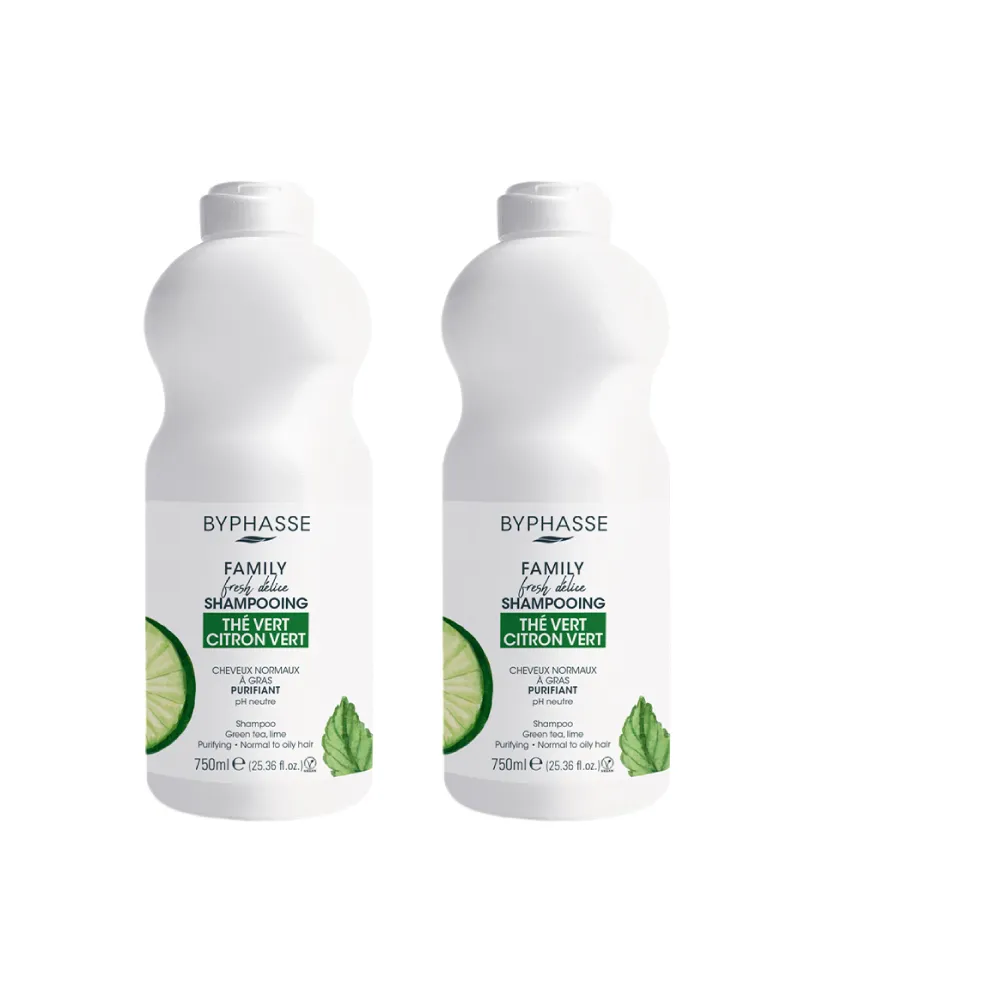 【BYPHASSE 蓓昂斯】綠茶萊姆清爽蓬鬆洗髮精750ml(2入組)