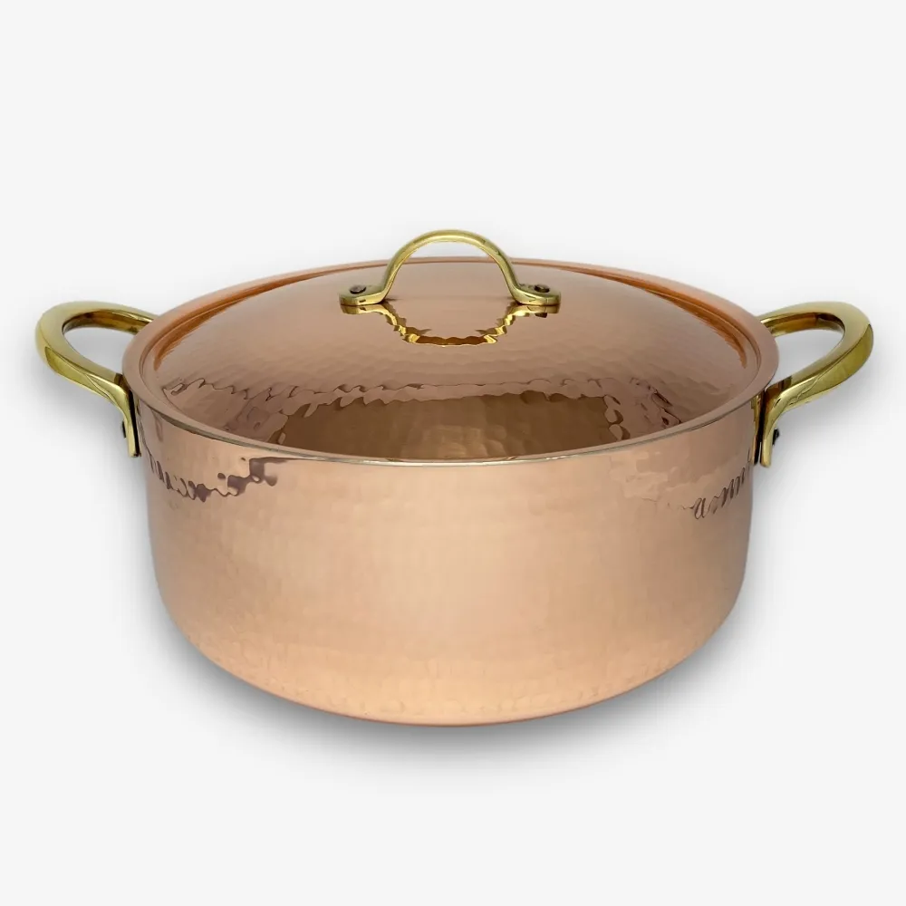 【SOLO 歐洲家居】土耳其全銅 24CM 手工有蓋銅鍋