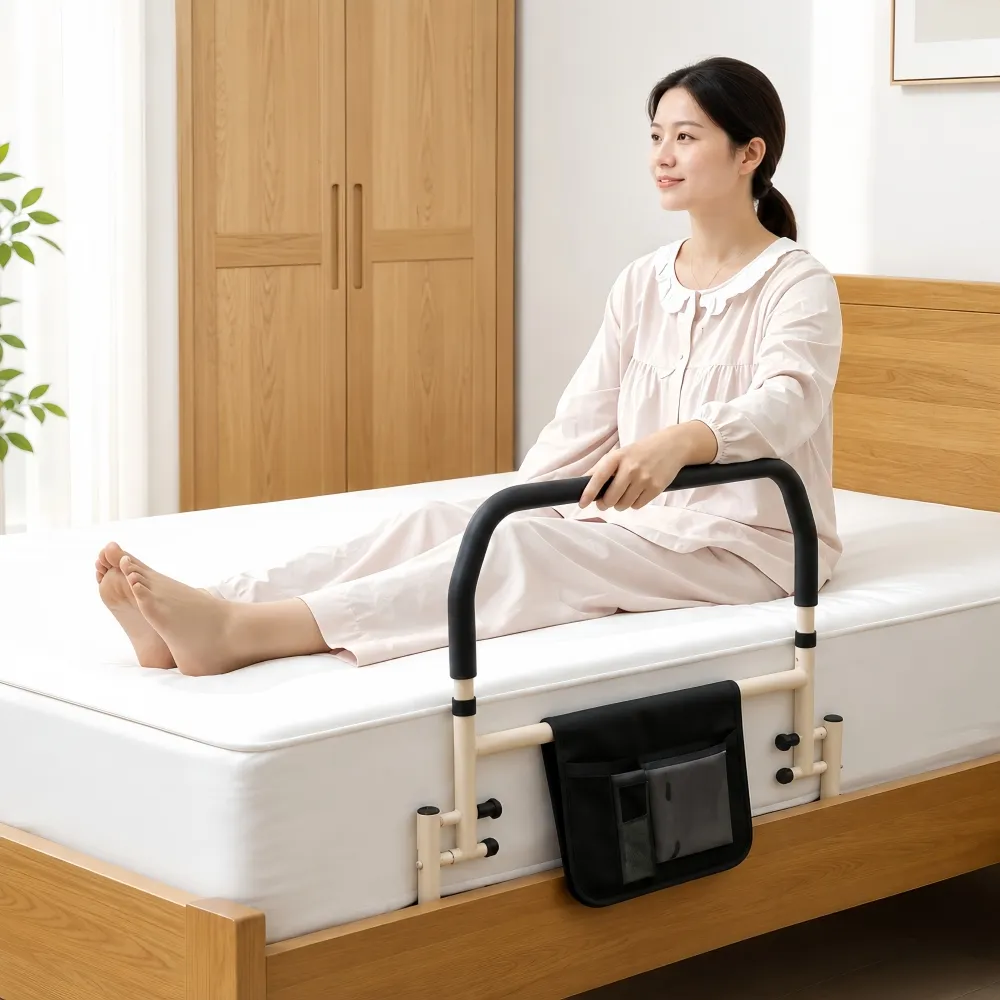 【小不記】安全床邊扶手 老人床邊扶手 起床輔助器 床邊護欄 床扶手 起床助力器 不鏽鋼扶手 可折疊款