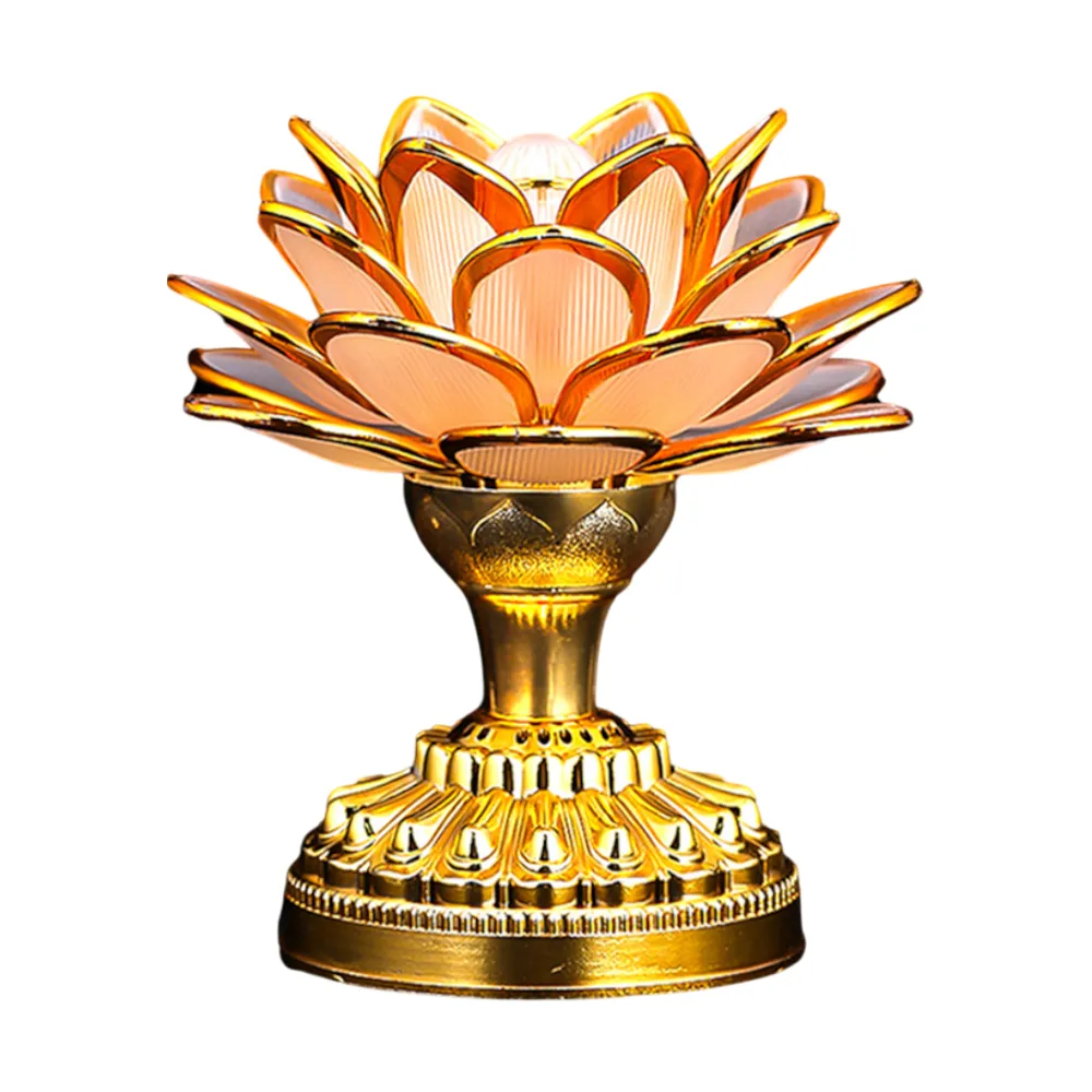 【沐風】供佛燈 蓮花燈 神明燈(七彩水晶蓮花燈 佛堂燈具 神明燈led 佛前燈 財位燈 插電電池 祖先燈)