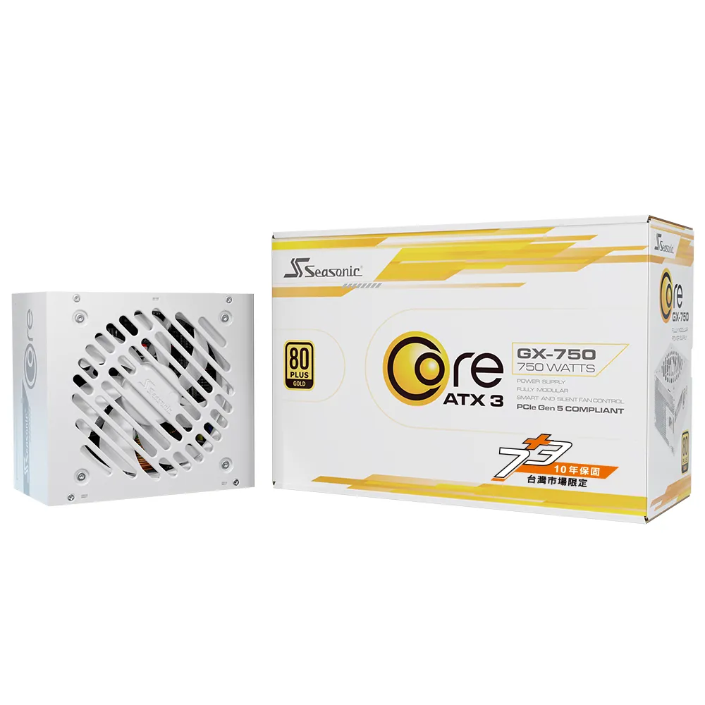 【Seasonic 海韻】ATX3 Core GX-750 金牌/全模 電源供應器 白色(ATX3.1 CORE GX750 金牌 電源供應器 白)