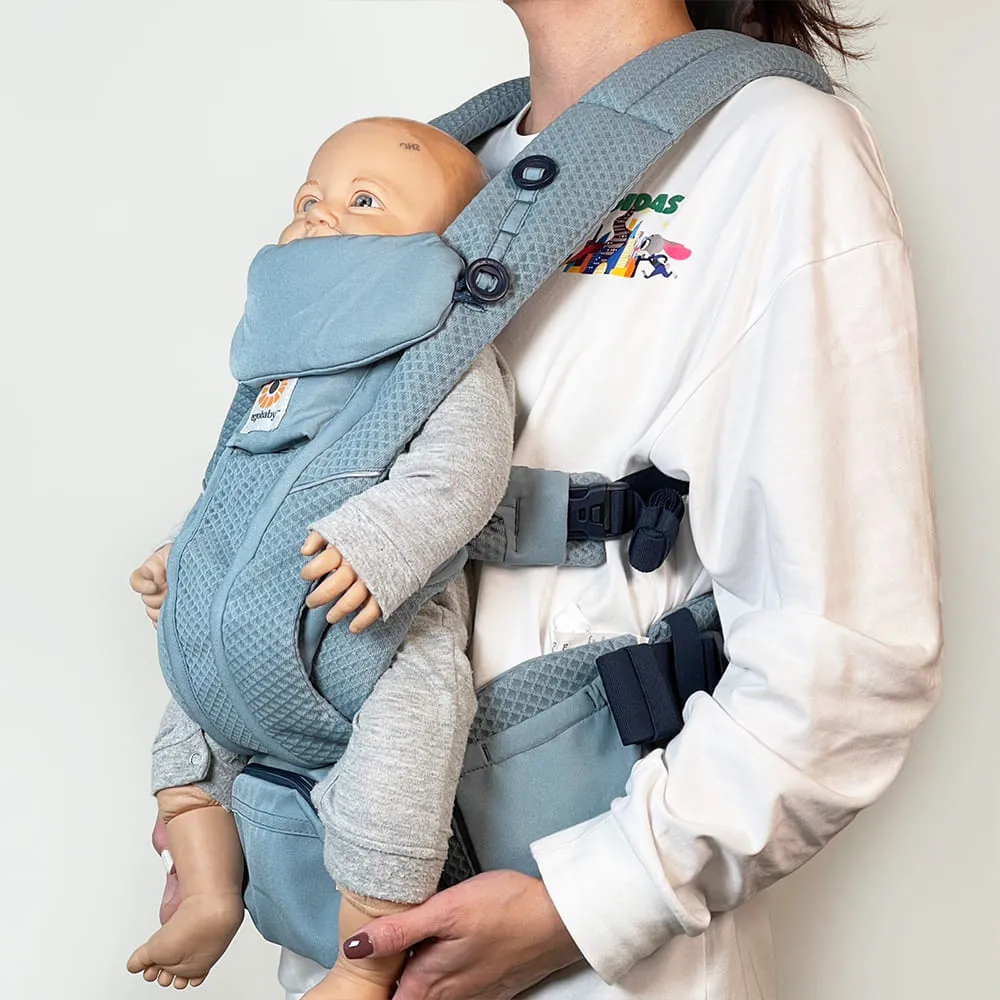 【Ergobaby】Breeze 全階段四式嬰兒背巾/背帶 親子良品(石板藍)
