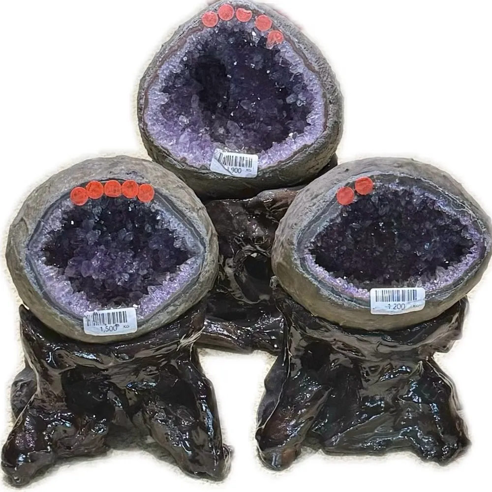 【菲鈮歐】開運招財天然烏拉圭紫晶洞 1-2kg 隨機出貨(1-2kg 隨機出貨)
