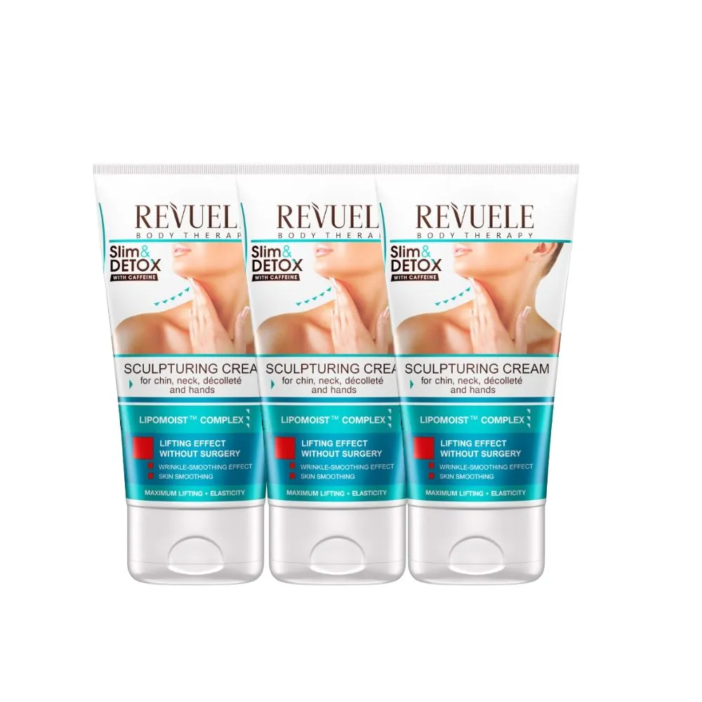 【REVUELE 瑞膚露】咖啡因緊緻美頸霜150ml x3入(針對頸部、下巴、肩膀前臂鬆軟肌膚設計)