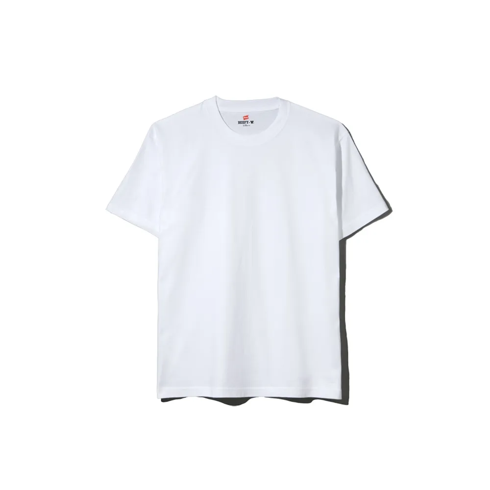 【Hanes】官方直營-BEEFY-T系列 短袖T恤內衣 經典設計款(白色)