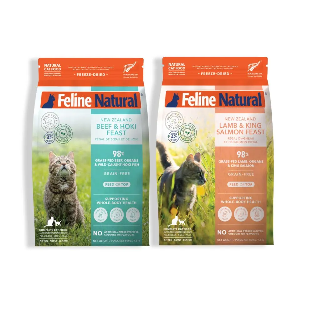 【K9 Natural】貓咪凍乾鮮肉餐320g 任選2包 雞肉羊肉/羊肉鮭魚/牛肉鱈魚
