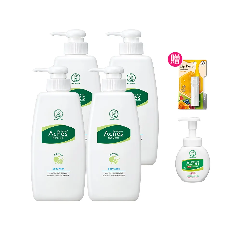 【曼秀雷敦】Acnes抗痘沐浴乳 600mL 4入(抗痘 舒緩 清爽舒暢 改善背痘 清新香味)