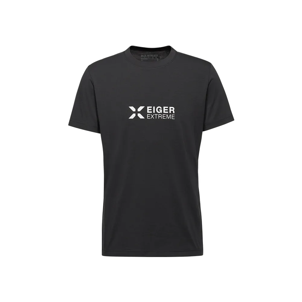 【Mammut 長毛象】Eiger Logo T-Shirt 極限艾格有機棉混紡機能短袖T恤 黑色 男款 #1017-06840